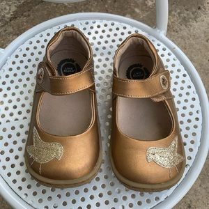 Livie & Luca Gold Pio Glitter Shoes